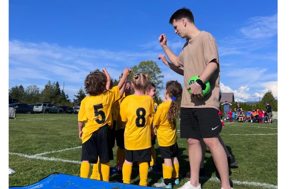 Helping my brother in law coach our niece's soccer team.