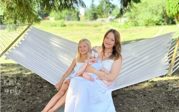 We spend lots of time outside & one of our favorite things is swinging on the hammock together in the summer